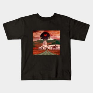 White House Red moon Collage Kids T-Shirt